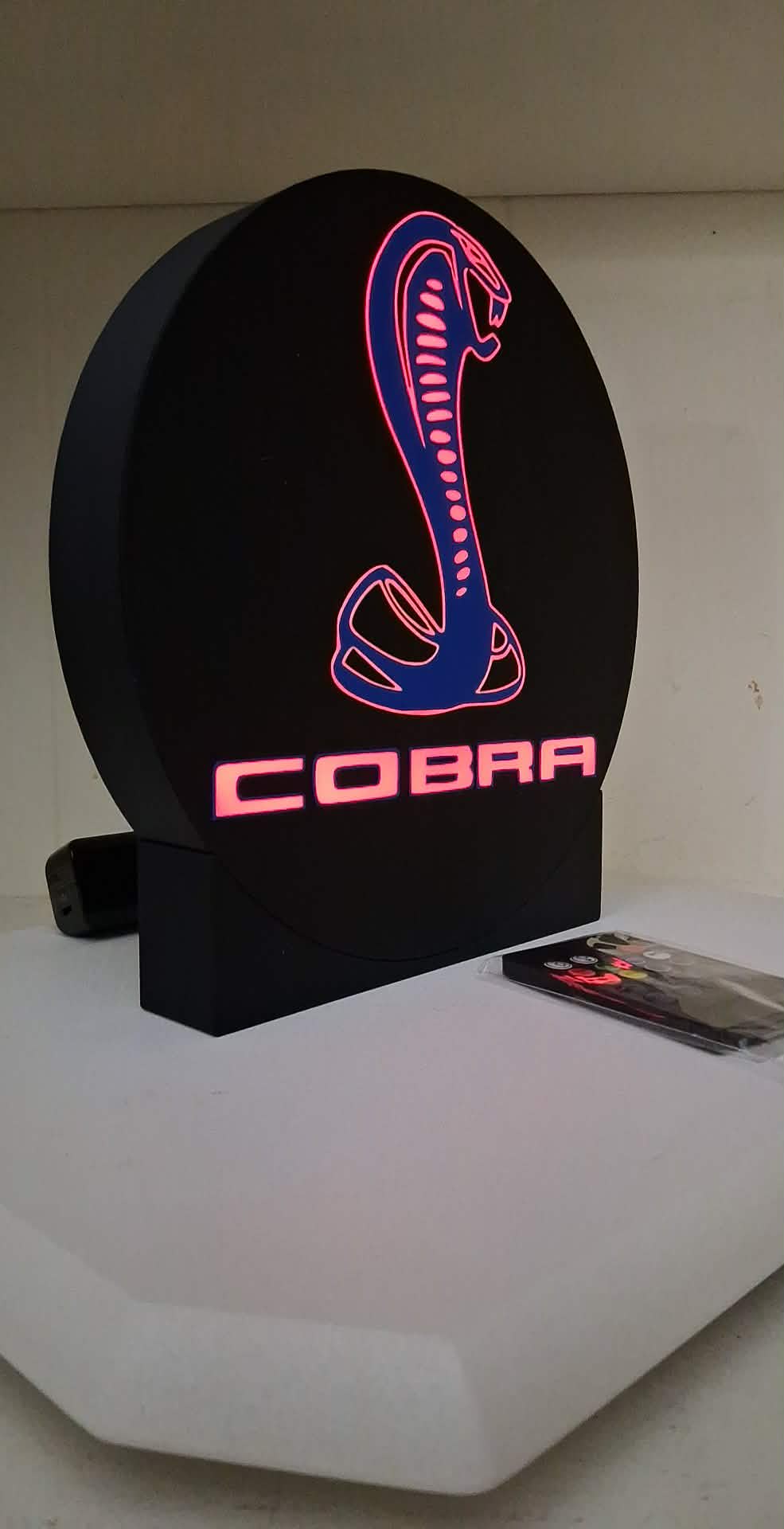 Cobra Round Black Snake LED light box – custom 3D printed – Lit Layer Creations